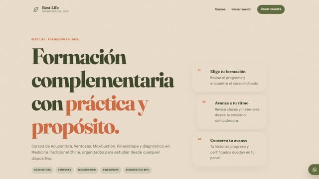 Página principal de Best Life Academia