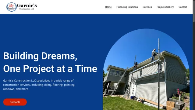Sitio web de Garnics Construction