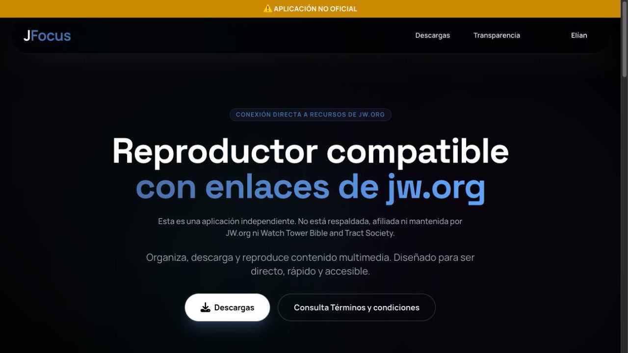 JFocus — reproductor compatible con enlaces de jw.org