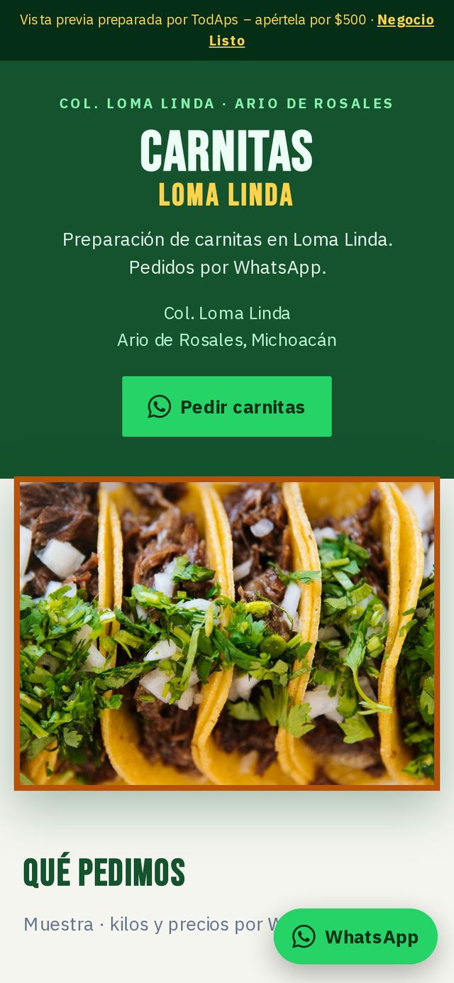 Vista previa de Carnitas Loma Linda