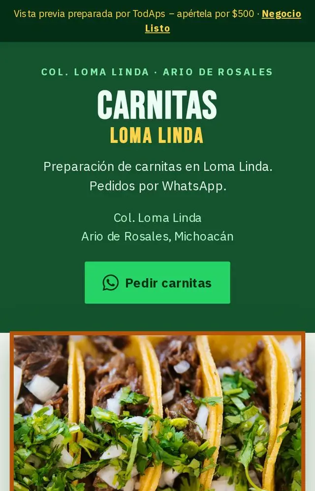 Vista previa de Carnitas Loma Linda