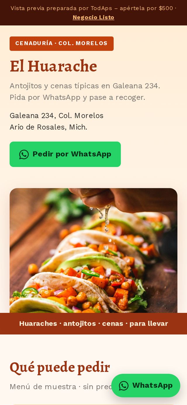 Vista previa de Cenadur&iacute;a El Huarache