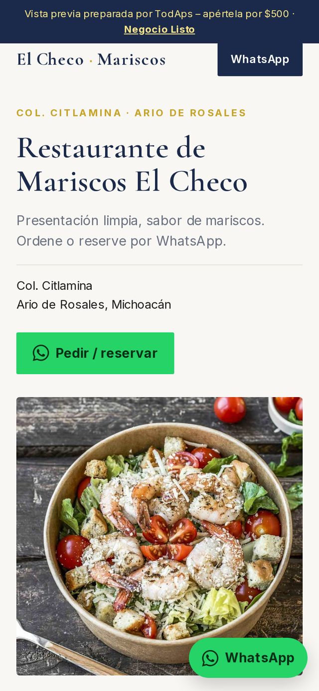 Vista previa de Restaurante de Mariscos El Checo