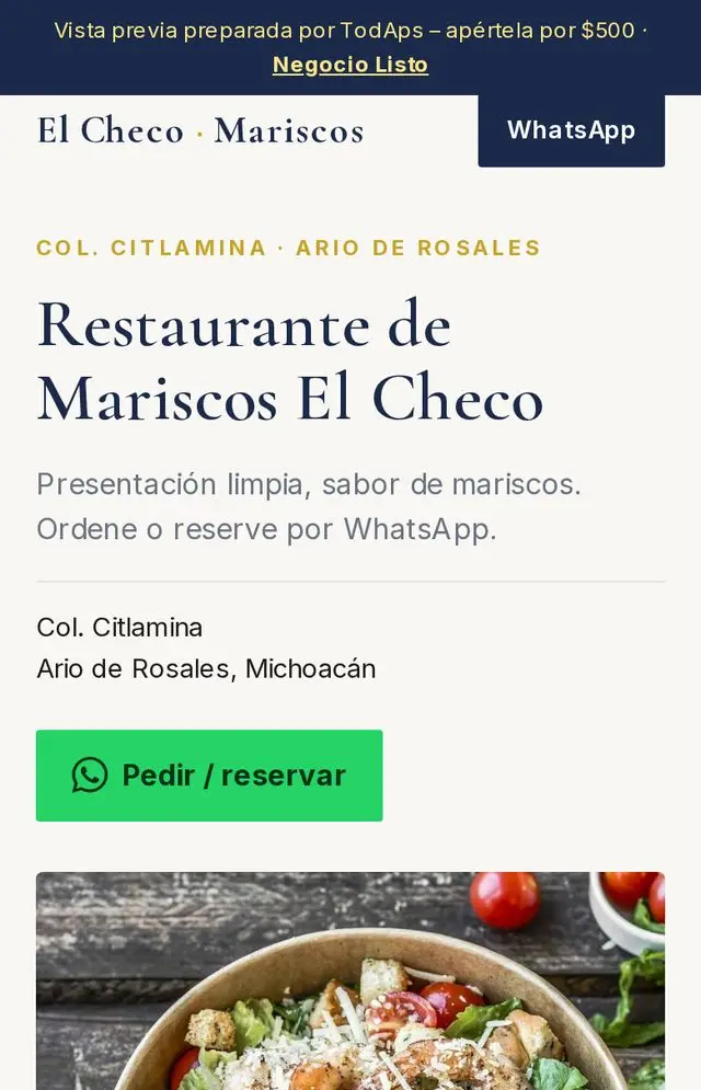 Vista previa de Restaurante de Mariscos El Checo