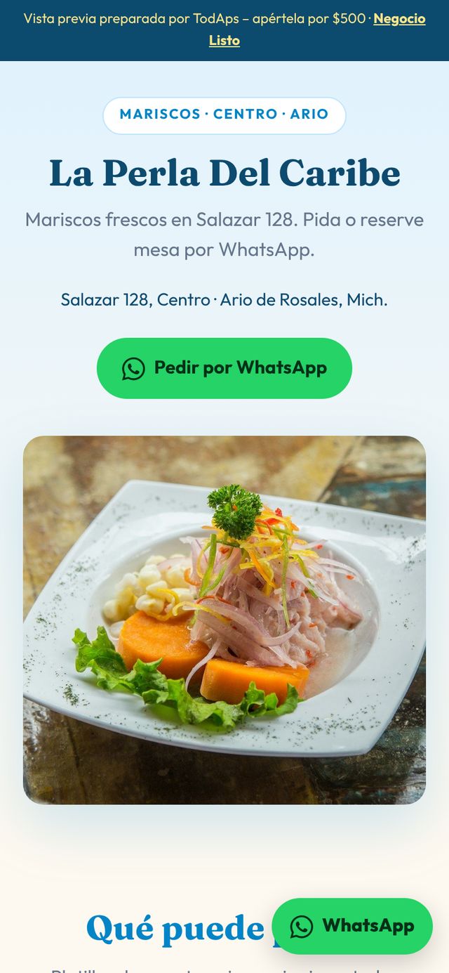 Vista previa de Mariscos La Perla Del Caribe