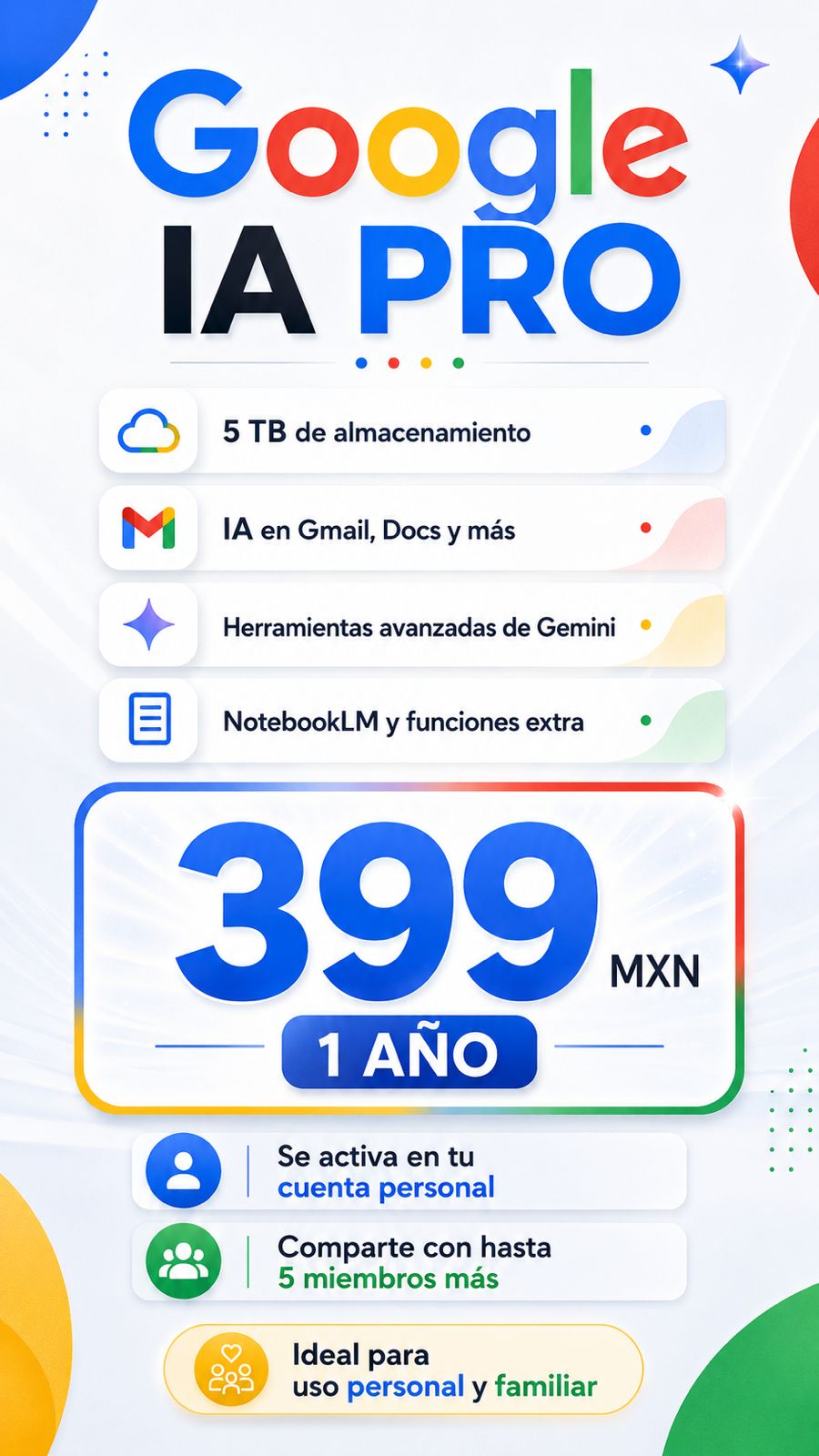 Licencia Google IA Pro anual